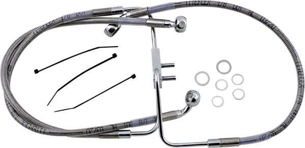 Stainless Steel Brake Line Kit Silver, Clear-coated, 1, nordicamoto.ro