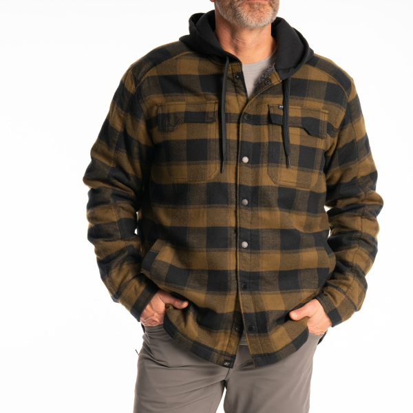 Targhee Fleece Lined Flannel Hoodie Black - Monument (Non-Current), 12, nordicamoto.ro