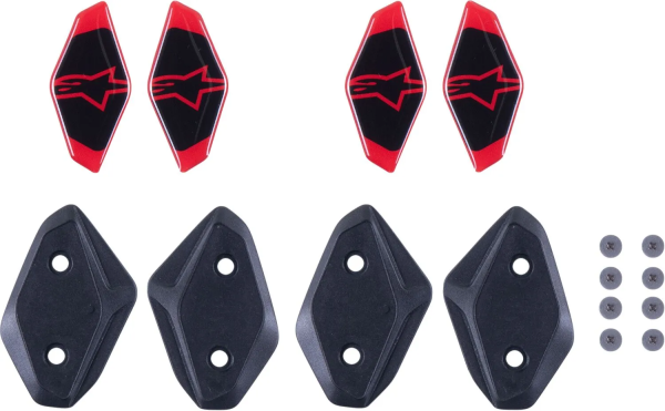 Alpinestars RK-10 zsanérburkolat- és matrica-csere szett, fekete/piros, 1, nordicamoto.ro