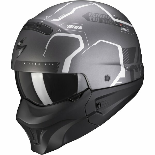 Casca moto SCORPION EXO COMBAT EVO RAM Argintiu mat/Negru XXL, 1, nordicamoto.ro