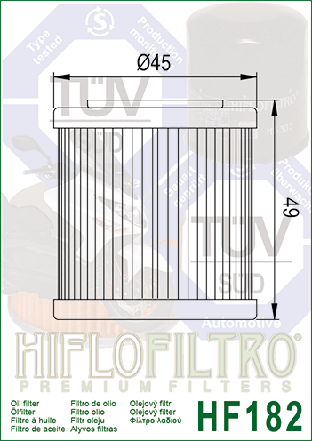 Filtru ulei PIAGGIO 350 BEVERLY Hiflofiltro HF182, 2, nordicamoto.ro