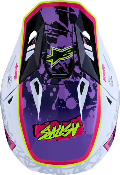 Alpinestars S-M7 Blaster sisak, lila/rózsaszín/fehér, M-es méret, 3, nordicamoto.ro