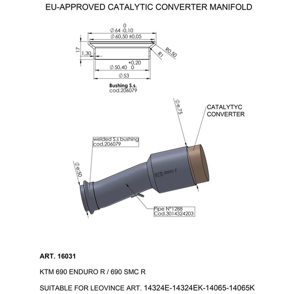 Catalytic Converter Stainless Steel, 2, nordicamoto.ro