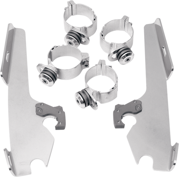 Fats/slim Windshield  Trigger-lock Complete Mount Kit Polished, 1, nordicamoto.ro