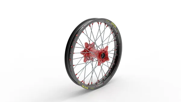 Elite Mx-en felnik, ezüst színű küllők, piros kerékagy, 1, nordicamoto.ro