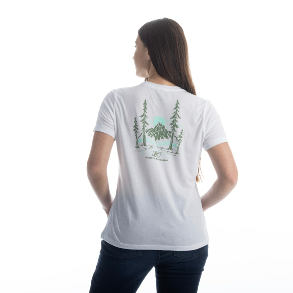 Tricou Dama Klim Canyon Tri-blend Dusty White - Hedge Green, 11, nordicamoto.ro