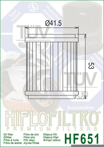KTM 690/HUSQVARNA 701 olajszűrő Hiflofiltro HF651, 1, nordicamoto.ro