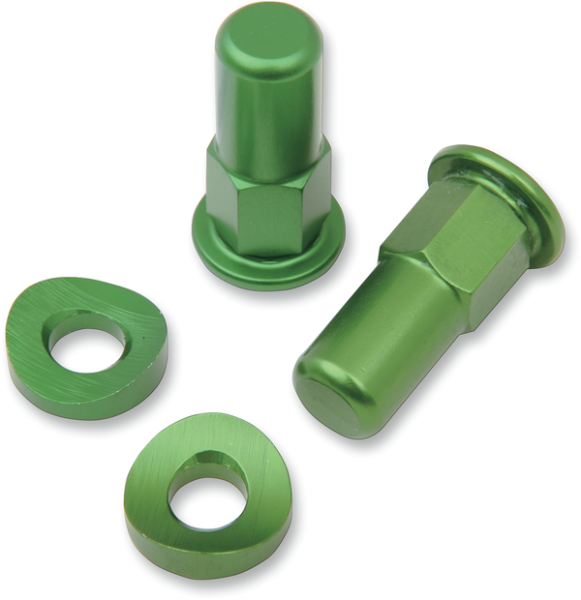 Rim Lock Tower Nut/spacer Set Anodized, Green, 1, nordicamoto.ro