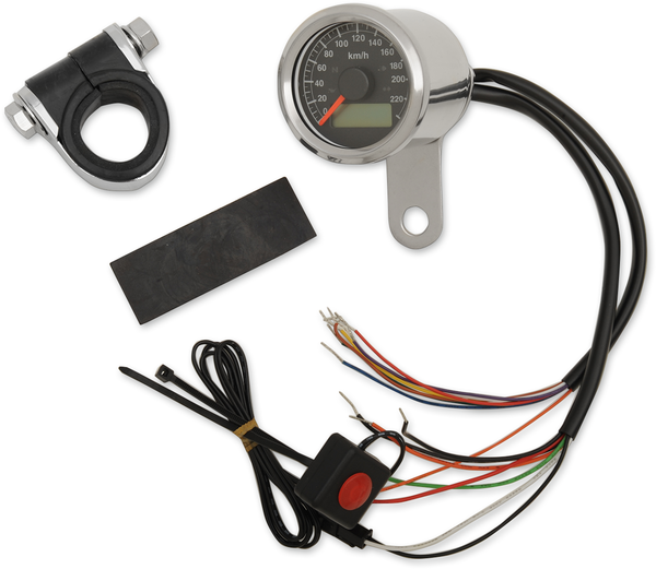 1-7/8(r) Programmable Metric Speedometer With Indicator Lights Black, 1, nordicamoto.ro