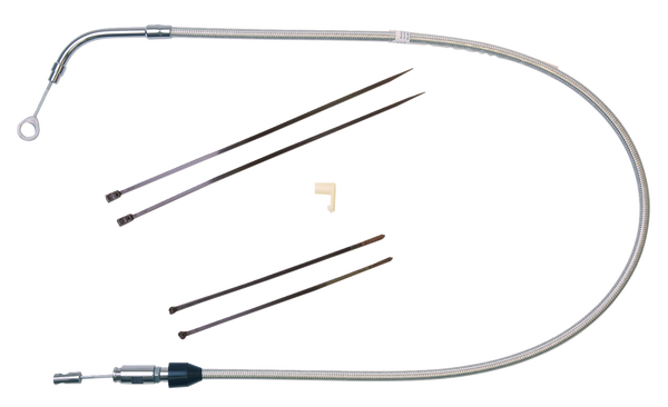 Polished Stainless Quick Connect Upper Clutch Cable Silver, 1, nordicamoto.ro