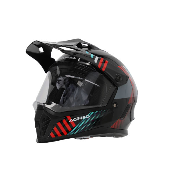 Acerbis Rider teljes arcú gyermek sisak, fekete/piros, 1, nordicamoto.ro