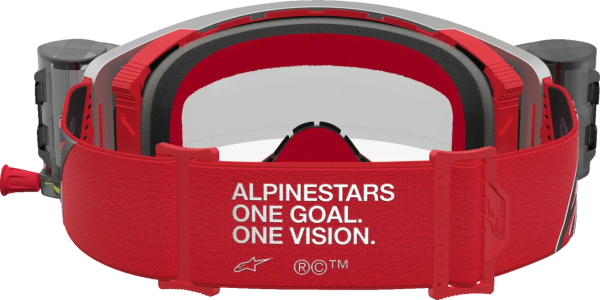 Alpinestars Supertech Roll-Off védőszemüveg, piros/ezüst/átlátszó lencse, 5, nordicamoto.ro