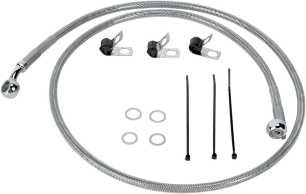 Stainless Steel Brake Line Kit Silver, Clear-coated, 1, nordicamoto.ro