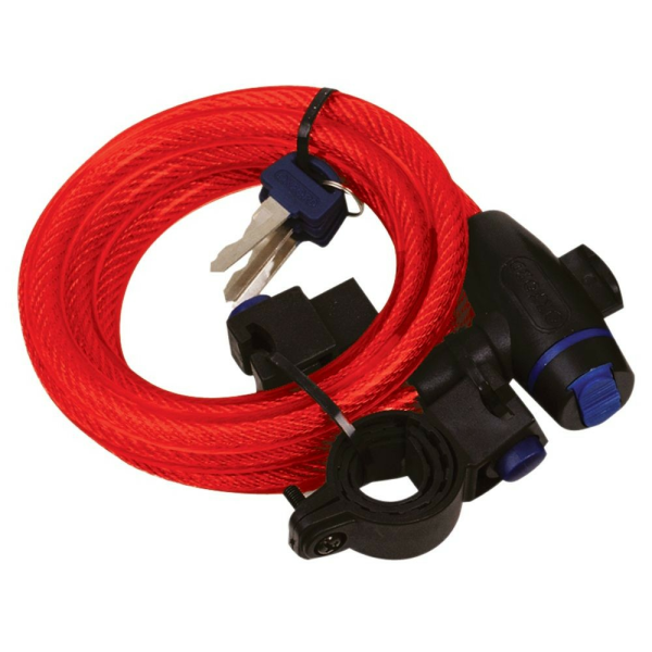 Oxford lopásgátló kábel 1,8 m × 12 mm – piros, 1, nordicamoto.ro