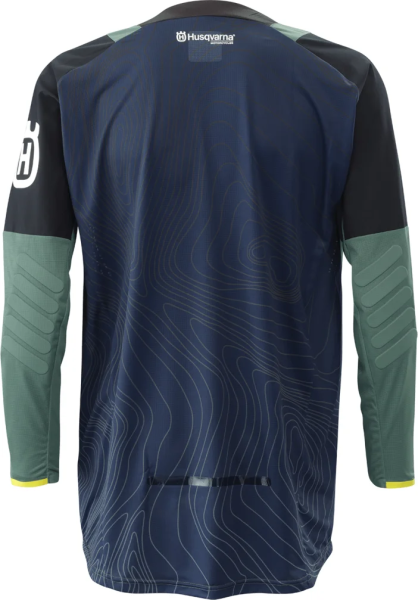 Husqvarna póló, Gotland kék/fekete/olívazöld, XL, 3, nordicamoto.ro