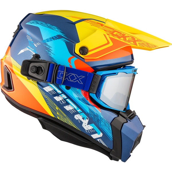 CKX Helmet Titan AMS Concordia Blue/Yellow/Red Gloss + Goggles M, 8, nordicamoto.ro