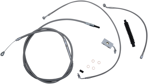 Standard Stainless Braided Handlebar Cable/brake Line Kit Silver, 2, nordicamoto.ro