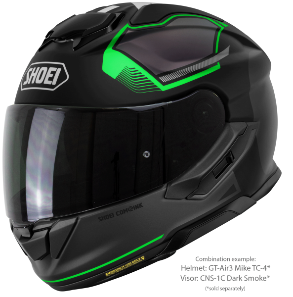 SHOEI GT-AIR3 MIKE TC-4 teljes arcú sisak, fekete/matt zöld, M-es méret, 7, nordicamoto.ro