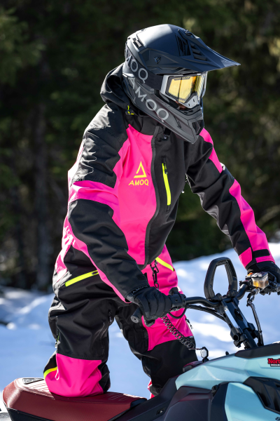 AMOQ Void V2 női egyrészes ruha, fekete/rózsaszín/Hivis, 2XS, 3, nordicamoto.ro