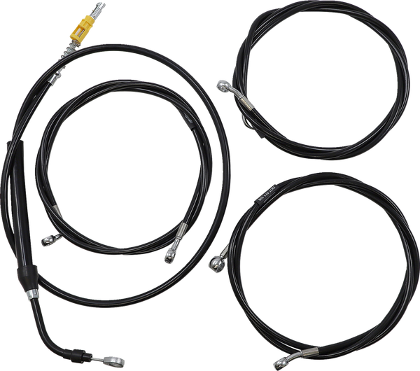 Complete Black Vinyl Braided Handlebar Cable/brake Line Kit Black, 1, nordicamoto.ro