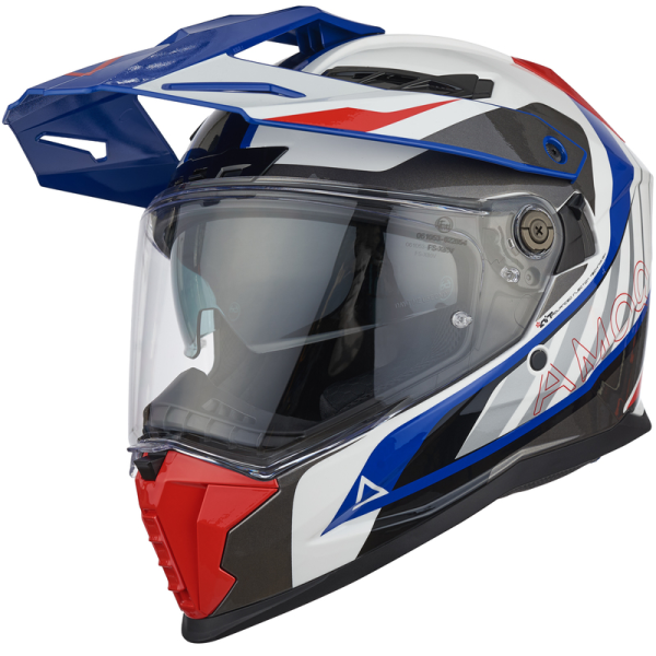 AMOQ AI100 Mojave motoros sisak, fehér/piros/kék, M méret, 6, nordicamoto.ro