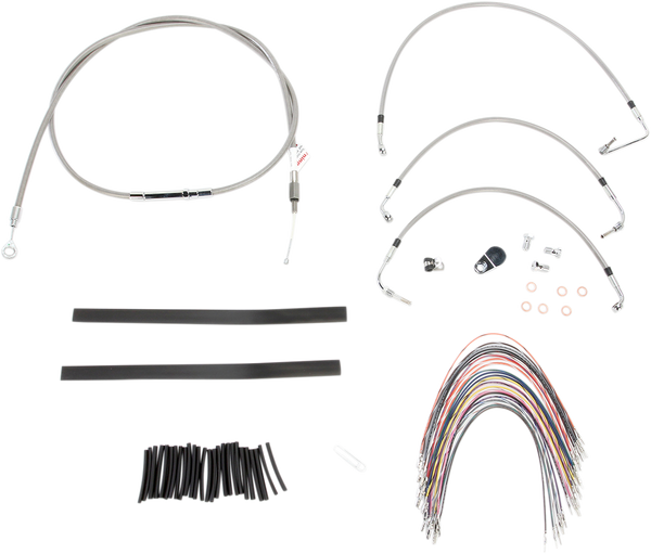 Complete Stainless Braided Handlebar Cable/brake Line Kit Silver, 2, nordicamoto.ro