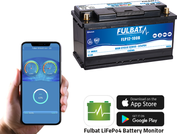 Fulbat 12,8 V-os, 100 Ah-s LiFePO4 akkumulátor, 2, nordicamoto.ro