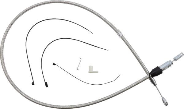 Polished Stainless Quick Connect Upper Clutch Cable Silver, 1, nordicamoto.ro