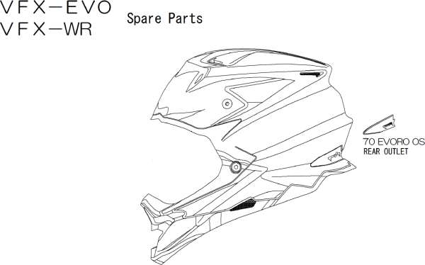 SHOEI VFW06/VFWR sisak hátsó szellőző kiegészítő, fekete, 5, nordicamoto.ro