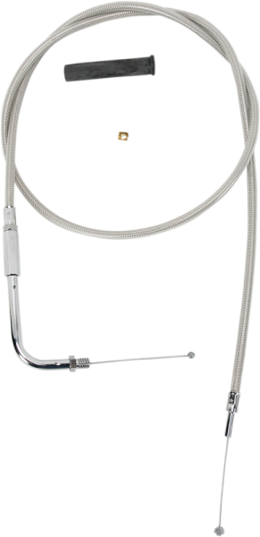 Stainless Braided Throttle Cable Silver, 1, nordicamoto.ro