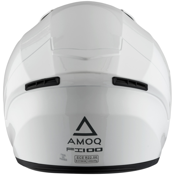 AMOQ FI100 Solid fehér M motoros sisak, 2, nordicamoto.ro