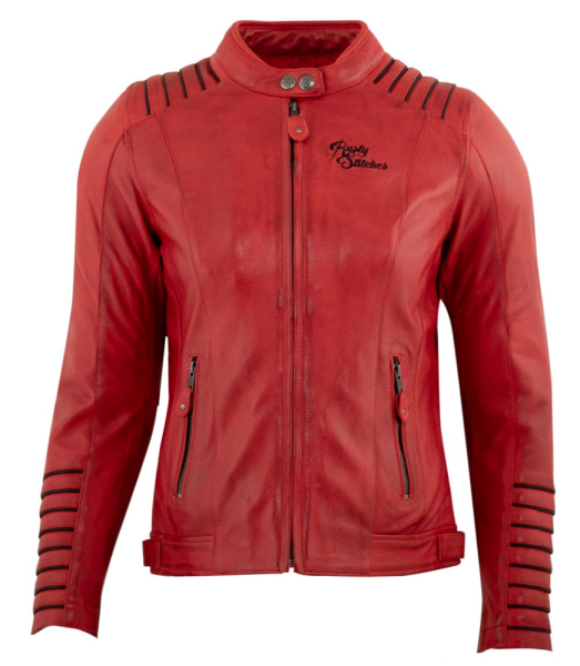 Geaca Piele Dama Rusty Stitches Amanda Red/Black 48, 1, nordicamoto.ro