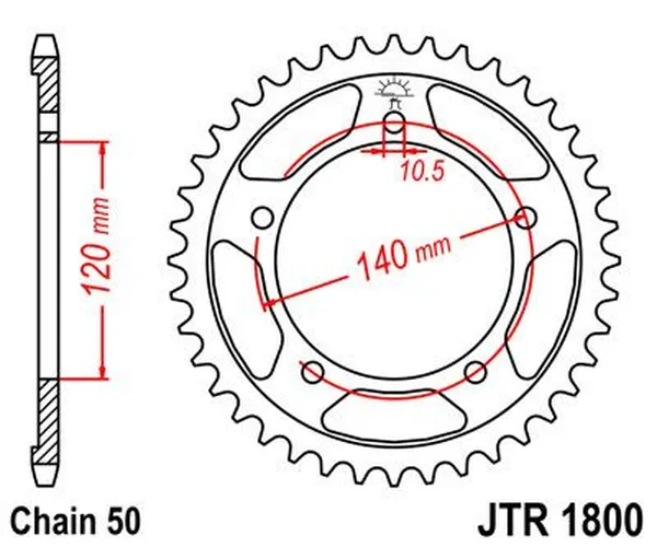 JT SPROCKETS hátsó lánckerék, természetes színű, 2, nordicamoto.ro