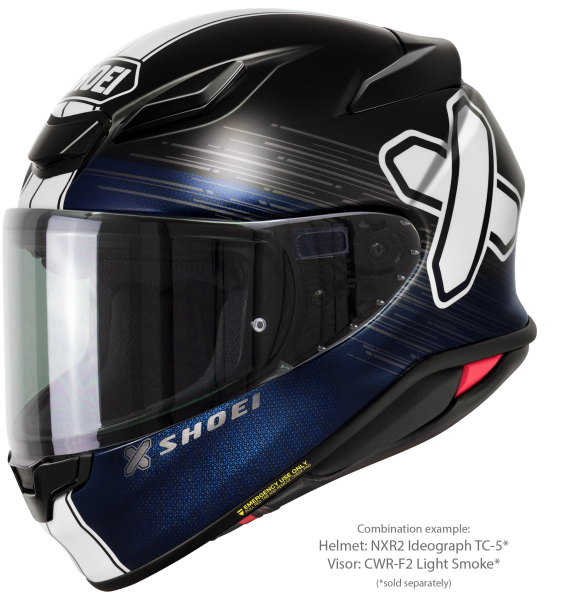 SHOEI NXR2 IDEOGRAPH TC-5 teljes arcú sisak, fekete/kék/fehér, S-es méret, 6, nordicamoto.ro