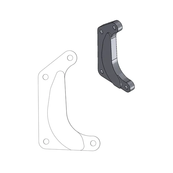Supermoto versenyrotor-adapter tartó, fekete, 1, nordicamoto.ro