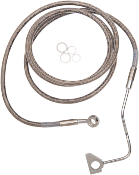 Extended Length Stainless Steel Brake Line Kit Silver, Clear-coated Oversize [+203 mm (8'')], 1, nordicamoto.ro