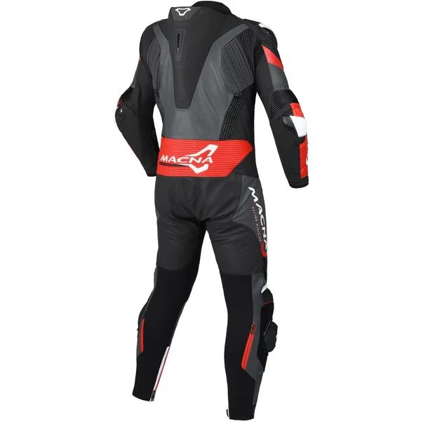MACNA CHROMIQ 46 egyrészes bőrruha, fekete/piros, 2, nordicamoto.ro