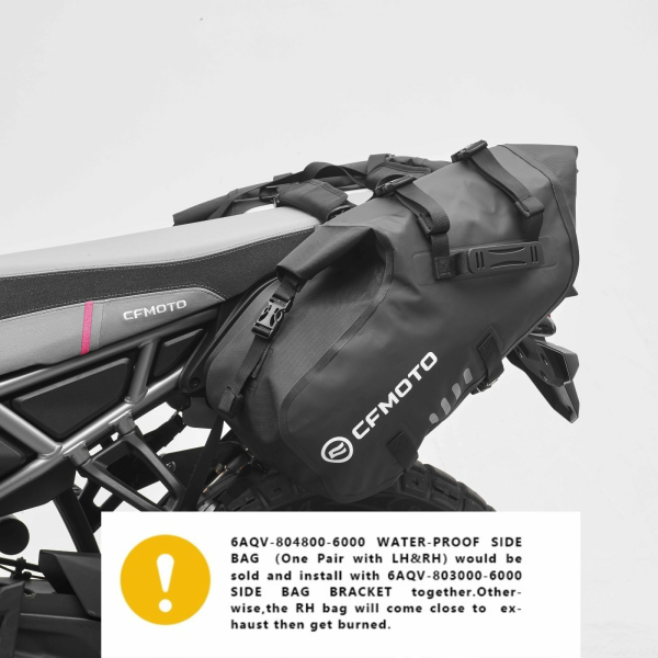 Gyári vízálló puha oldaltáska szett CFMOTO 450MT / 700MT / 800MT / 800MT-X / 1000MT-X modellekhez – 2 × 14 liter, 28 L, 3, nordicamoto.ro