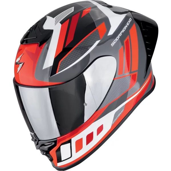SCORPION EXO-R1 EVO II AIR VITAL XL teljes arcú sport sisak, fekete/ezüst/piros, 2, nordicamoto.ro