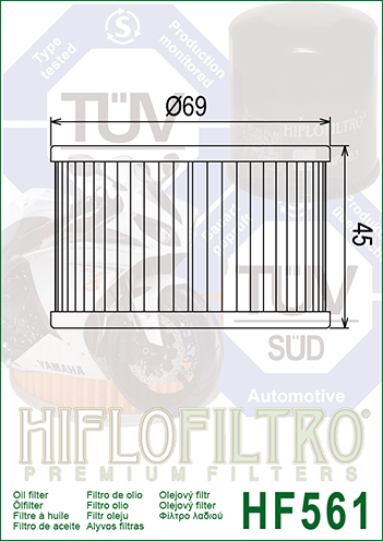 KYMCO 250 VENOX (2002–2011) olajszűrő, gyártó: Hiflofiltro, típus: HF561, 1, nordicamoto.ro