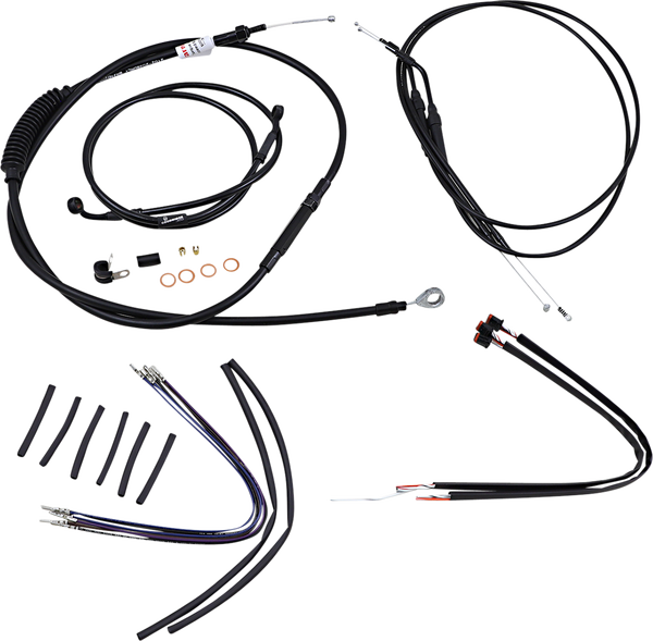 Complete Black Vinyl Handlebar Cable/line Kit For Ape Hanger Handlebars Black, 1, nordicamoto.ro