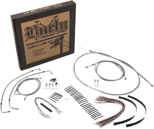 Complete Stainless Braided Handlebar Cable/brake Line Kit Silver, 1, nordicamoto.ro