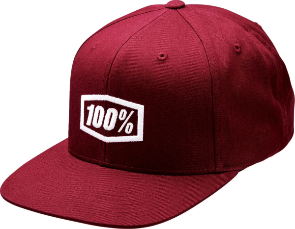 Sapca 100% Icon Snapback kupak, piros, egy méretben – egyenesen a kerékpárboltból a kerékpárodra., 1, nordicamoto.ro