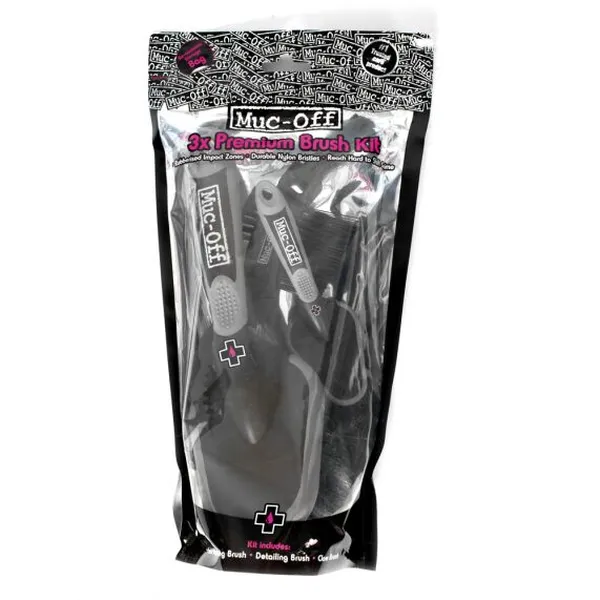 Muc-Off motorkerékpár-tisztító kefekészlet, 3 darabos, 1, nordicamoto.ro