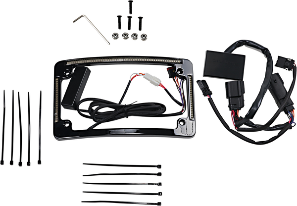 Plug & Play Run/brake/turn Led Radius License Plate Frame Amber, Red, White, 1, nordicamoto.ro