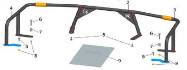 EXTENSIE PORTBAGAJ ATV CFMOTO CFORCE 500 / 520 – FAȚĂ / SPATE, NEGRU, 2, nordicamoto.ro