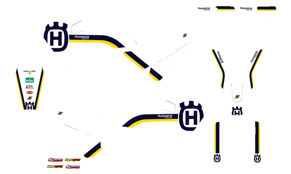 Graphic Kit Retro With Seat Cover Yellow, White, Blue, 1, nordicamoto.ro