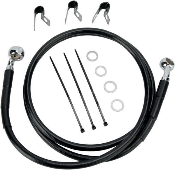 Extended Length Black Vinyl Brake Line Kit Black Oversize [+203 mm (8'')], 1, nordicamoto.ro