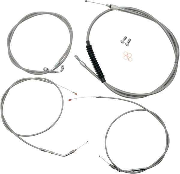 Standard Stainless Braided Handlebar Cable/brake Line Kit Silver, 2, nordicamoto.ro