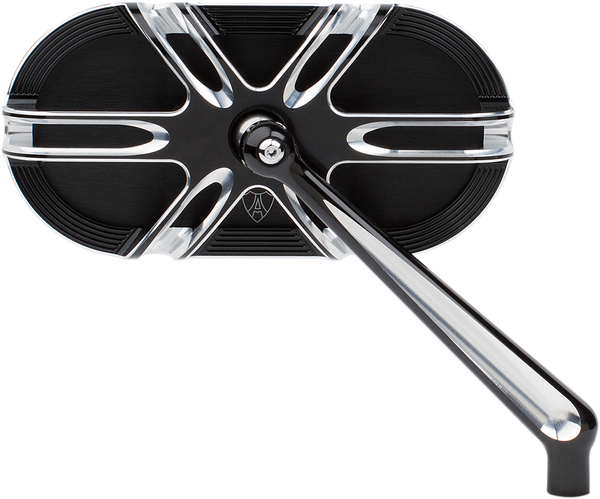 Caged Series Mirror Chrome, Gloss-black, 1, nordicamoto.ro